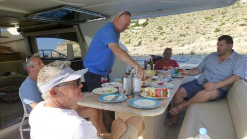 Boys boat lunch